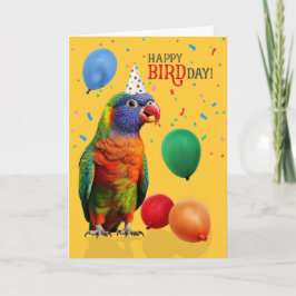 Tarjeta Cumpleaños divertido de loro Lorikeet Arcoíris