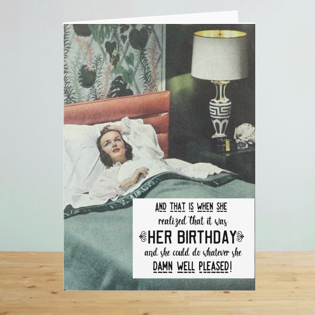 Tarjeta Cumpleaños divertido de mujer retro (Subido por el creador)