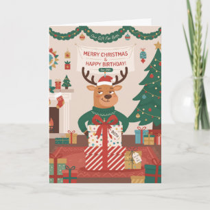 Tarjeta Cumpleaños divertido de Navidad