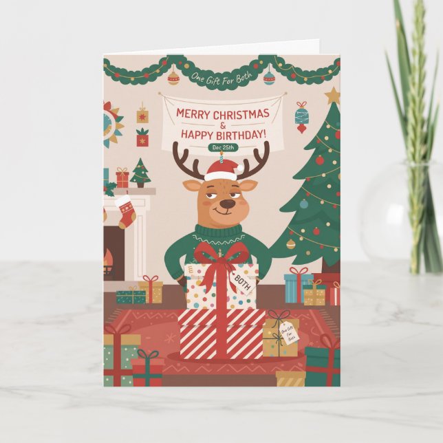 Tarjeta Cumpleaños divertido de Navidad (Anverso)