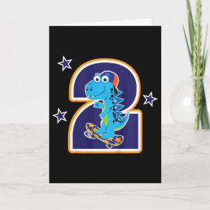 Tarjeta Cumpleaños divertido de niños de 2 años Dinosaurio