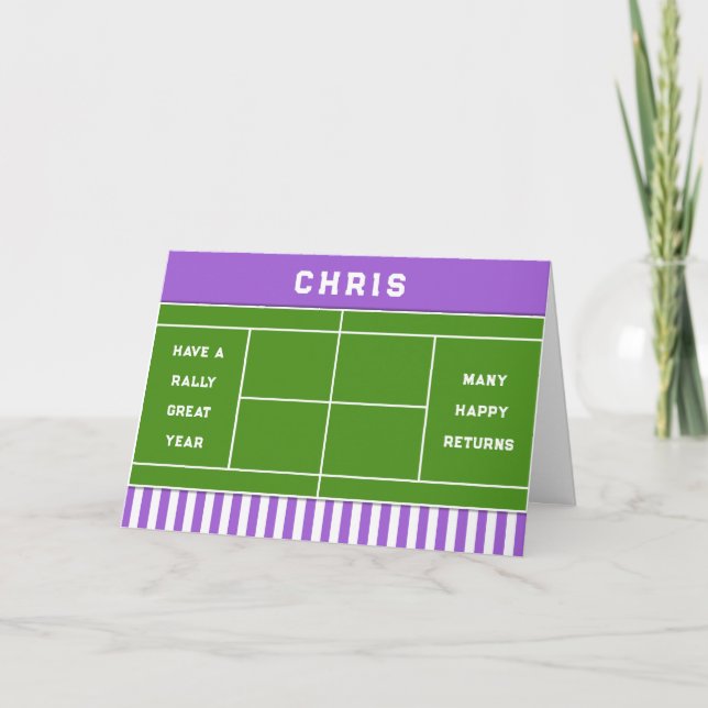 Tarjeta Cumpleaños divertido de tenis (Anverso)