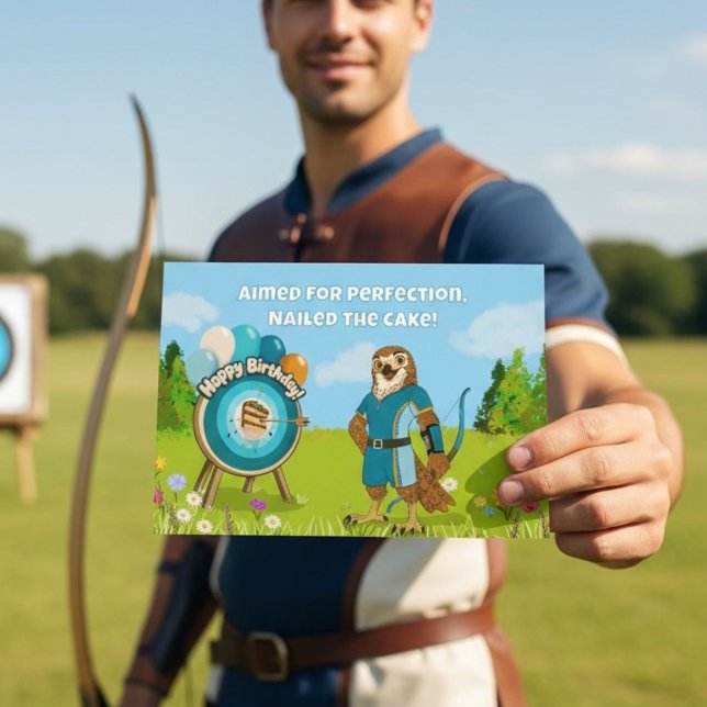 Tarjeta Cumpleaños Divertido de Tiro con Arco Águila de Co (Subido por el creador)