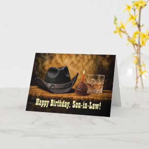 Tarjeta Cumpleaños divertido de whisky occidental para el