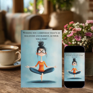 Tarjeta Cumpleaños divertido de Yoga