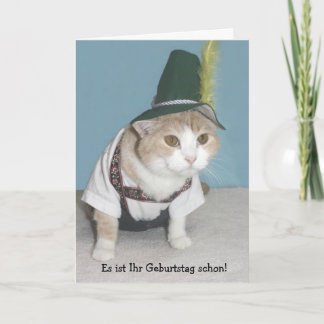 Tarjeta Cumpleaños divertido del alemán del gato