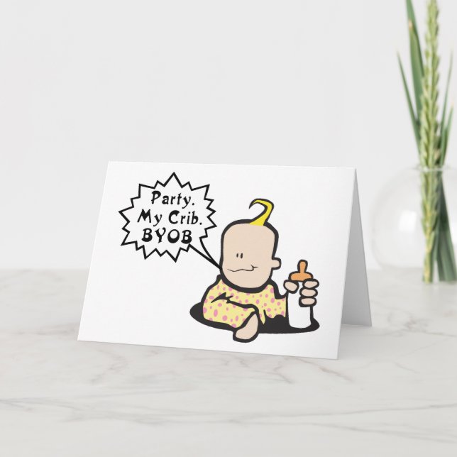 Tarjeta Cumpleaños divertido del bebé (Anverso)