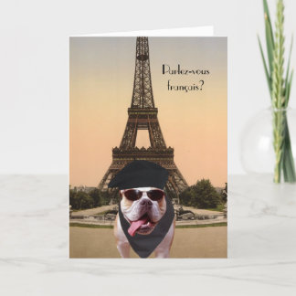 Tarjeta Cumpleaños divertido del francés del bulldog