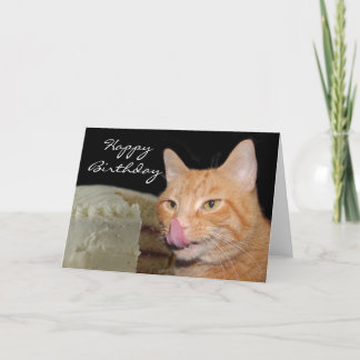 Tarjeta Cumpleaños divertido del gato