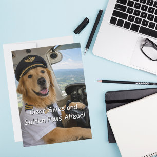 Tarjeta Cumpleaños divertido del perro retriever dorado pi