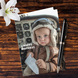 Tarjeta Cumpleaños divertido del piloto bebé con humor de