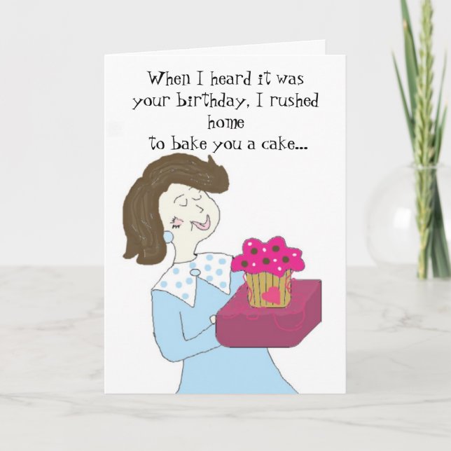 Tarjeta Cumpleaños Divertido Dibujos Animados (Anverso)