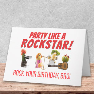 Tarjeta Cumpleaños divertido hermano amante de la roca veg