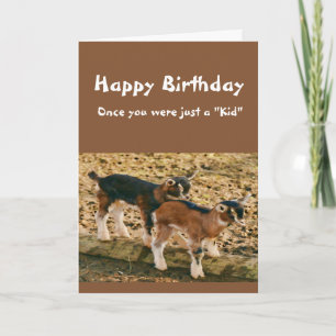 Tarjeta Cumpleaños divertido, humor de cabra vieja sobre l