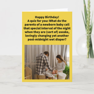 Tarjeta Cumpleaños divertido juego de palabras horas felic