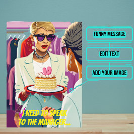 Tarjeta Cumpleaños divertido Karen Colorido Pop Art