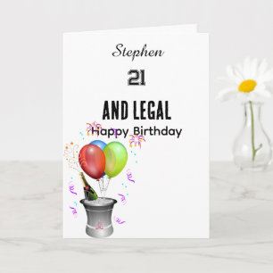 Tarjeta Cumpleaños divertido minimalista personalizado 21