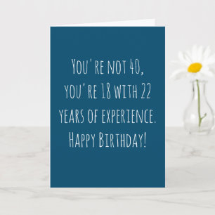 Tarjeta Cumpleaños divertido número 40 basado en texto