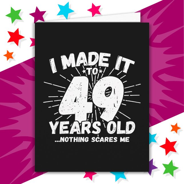 Tarjeta Cumpleaños divertido número 49 con meme sarcástico (Subido por el creador)