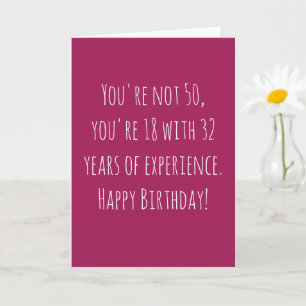 Tarjeta Cumpleaños divertido número 50 basado en texto