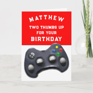 Tarjeta Cumpleaños divertido para jugador de videojuegos