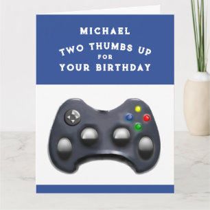 Tarjeta Cumpleaños divertido para jugador de videojuegos