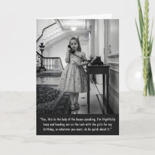 Tarjeta Cumpleaños divertido personalizable para niñas