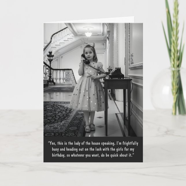 Tarjeta Cumpleaños divertido personalizable para niñas (Anverso)