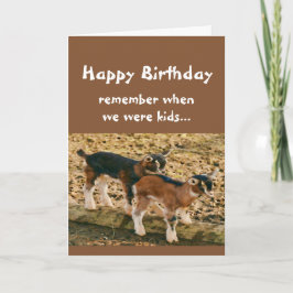 Tarjeta Cumpleaños divertido sobre la colina cabra vieja h