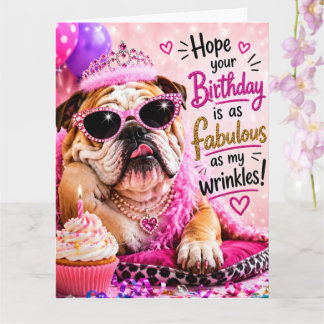 TARJETA CUMPLEAÑOS DIVERTIDO Y FABULOSO DE BULLDOG INGLÉS