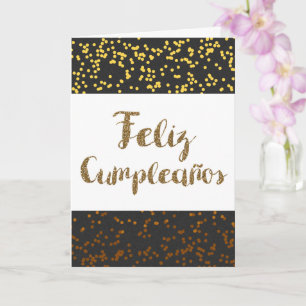 Tarjeta Cumpleanos dorados y negros