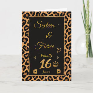 Tarjeta Cumpleaños dulce 16 de Guepardo Fiero y Dieciséis