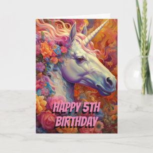 Tarjeta Cumpleaños dulce de fiesta unicornio