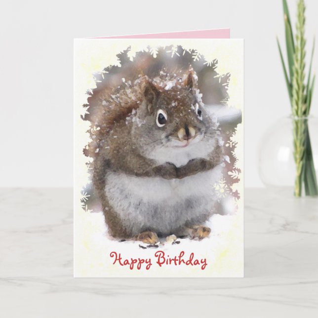 Tarjeta Cumpleaños dulce de la ardilla (Anverso)
