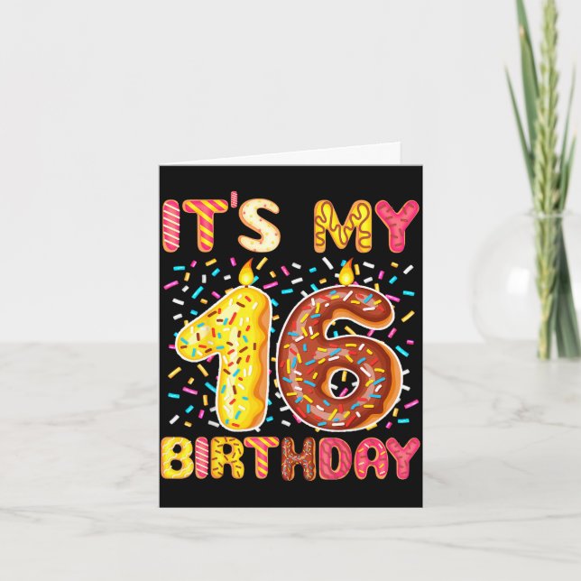 Tarjeta cumpleaños dulce donu 16  (Anverso)