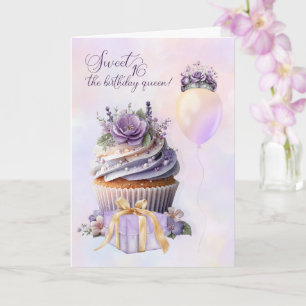 Tarjeta Cumpleaños Dulces 16 la Reina de la Torta de Cumpl
