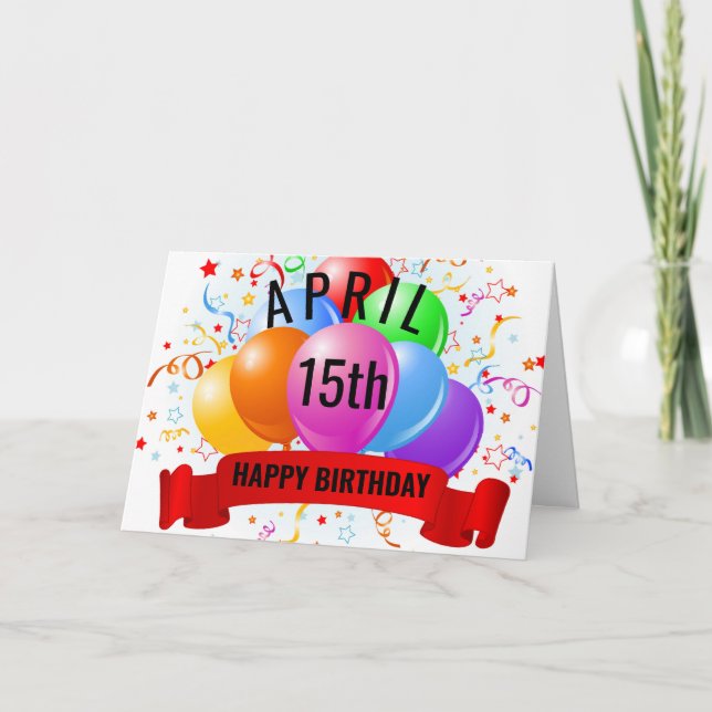 Tarjeta Cumpleaños el 15 de abril  (Anverso)