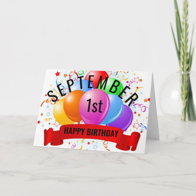 Tarjeta Cumpleaños el 1 de septiembre  (Anverso)