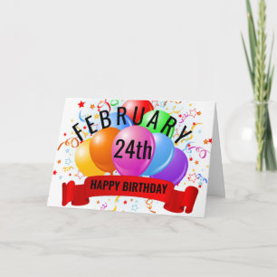 Tarjeta Cumpleaños el 24 de febrero