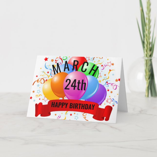 Tarjeta Cumpleaños el 24 de marzo (Anverso)