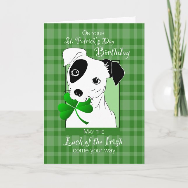 Tarjeta Cumpleaños el el día Jack Russell Terrier de St (Anverso)