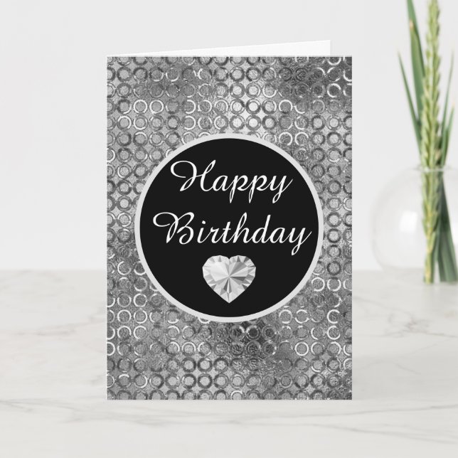 Tarjeta Cumpleaños Elegante con Círculos de Papel de Estañ (Anverso)