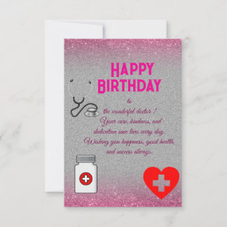 Tarjeta Cumpleaños elegante del médico