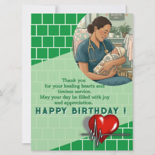 Tarjeta Cumpleaños elegante del médico