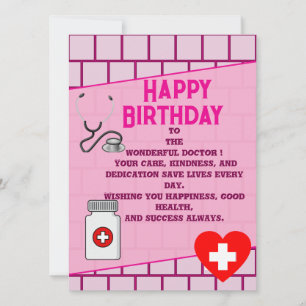 Tarjeta Cumpleaños elegante del médico