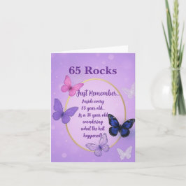 Tarjeta Cumpleaños elegante y divertido de 65 años