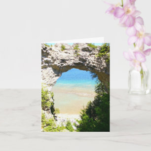 Tarjeta Cumpleaños en Arch Rock Isla Mackinac Michigan