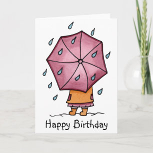 Tarjeta Cumpleaños en días lluviosos