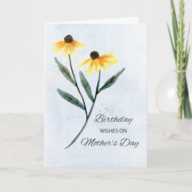 Tarjeta Cumpleaños en el Día de la Madre Dos Flores de Con (Anverso)