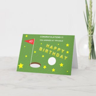 Tarjeta cumpleaños en el golf